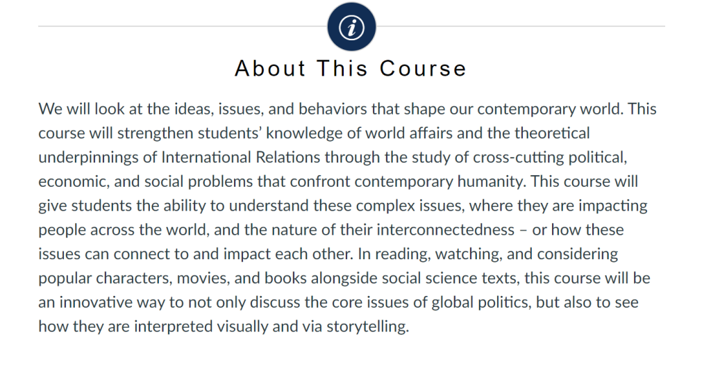 course description 